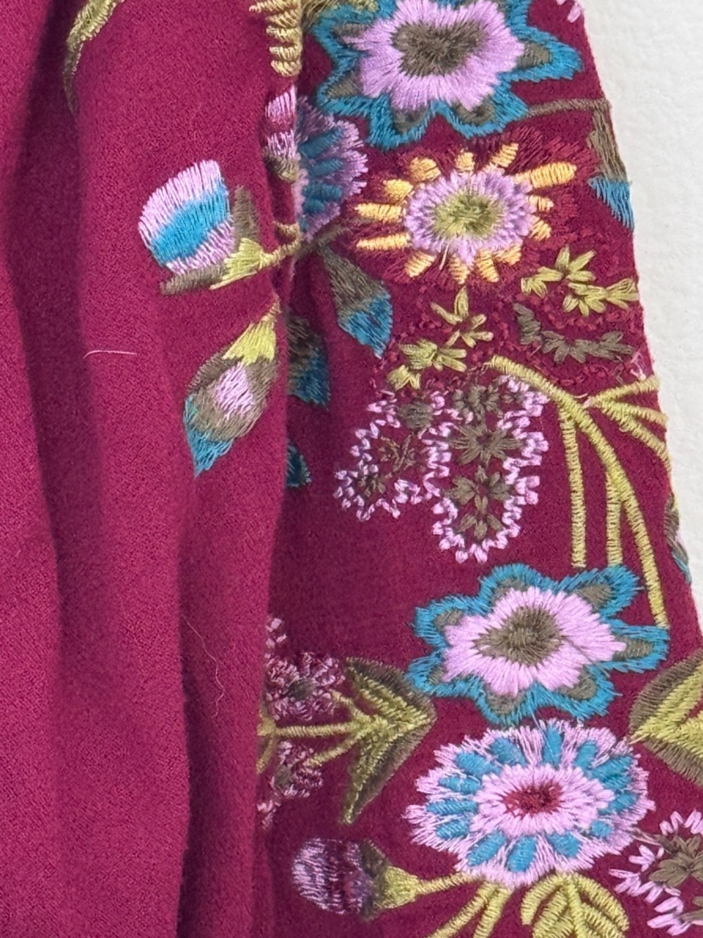 UMGEE Maroon Boho Off-Shoulders Boho Gypsy Embroidered Top / Women's Medium - Picture 8 of 13